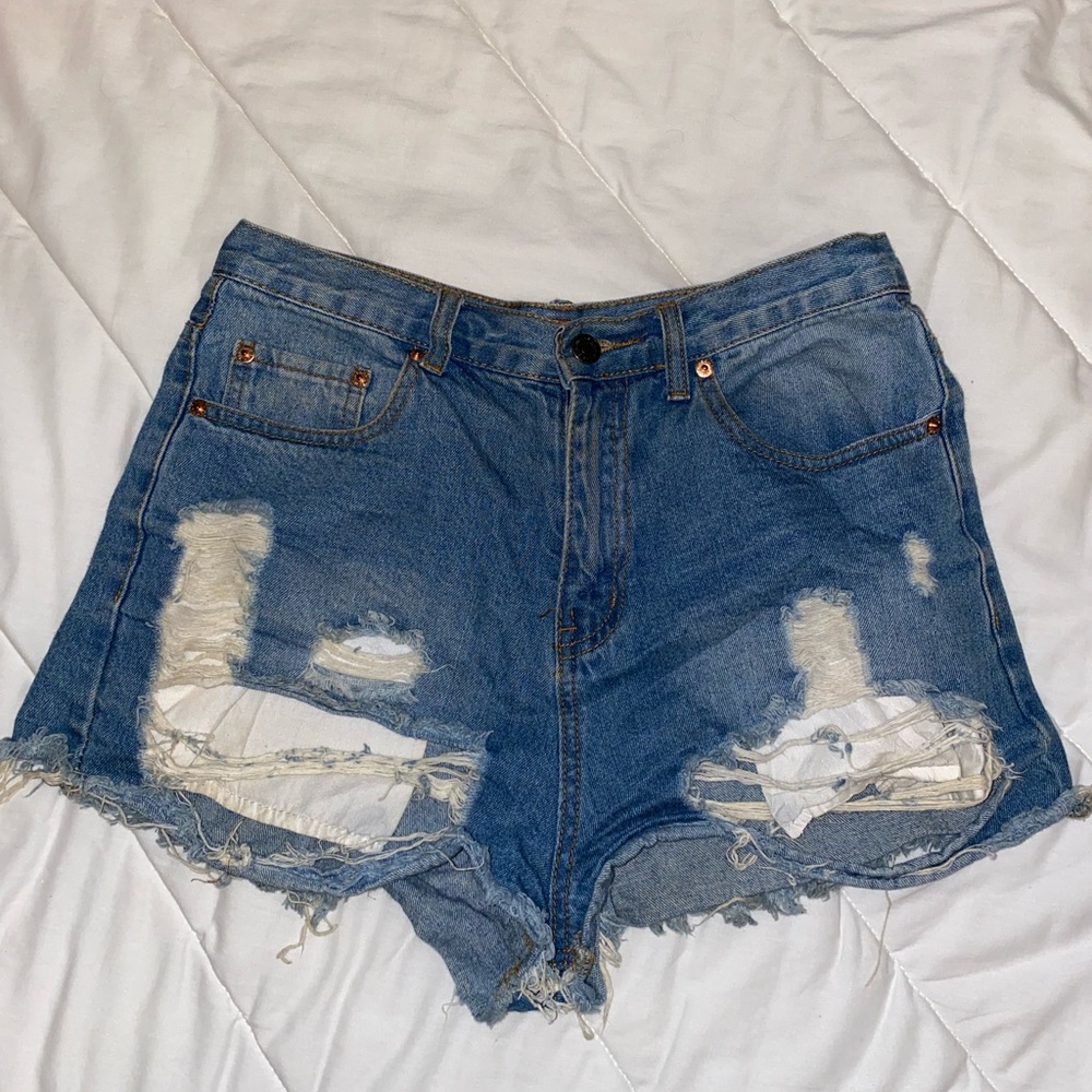 Ripped jeans shorts